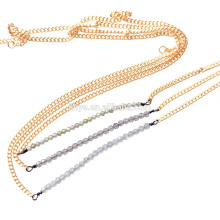 Boho zarte einfache zierliche natürliche Edelstein Bar Perlenkette